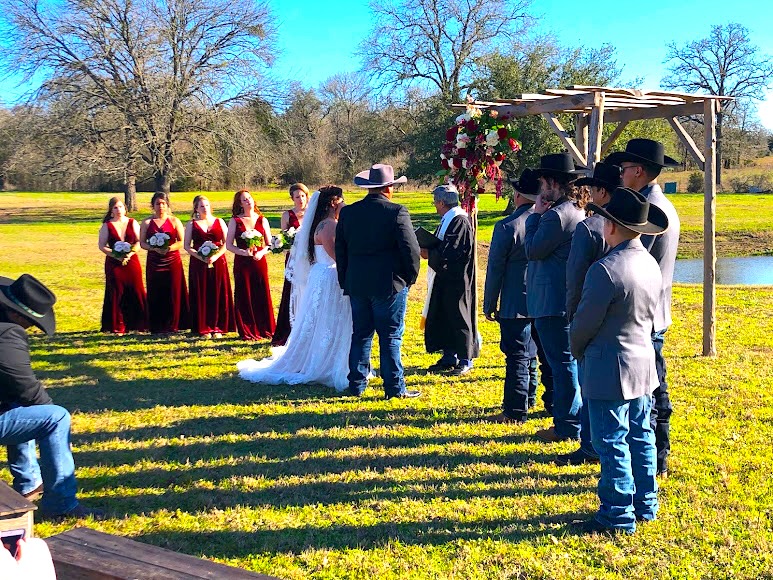 A view from the stair at Acre 31 overlooking the ceremony site and lake.