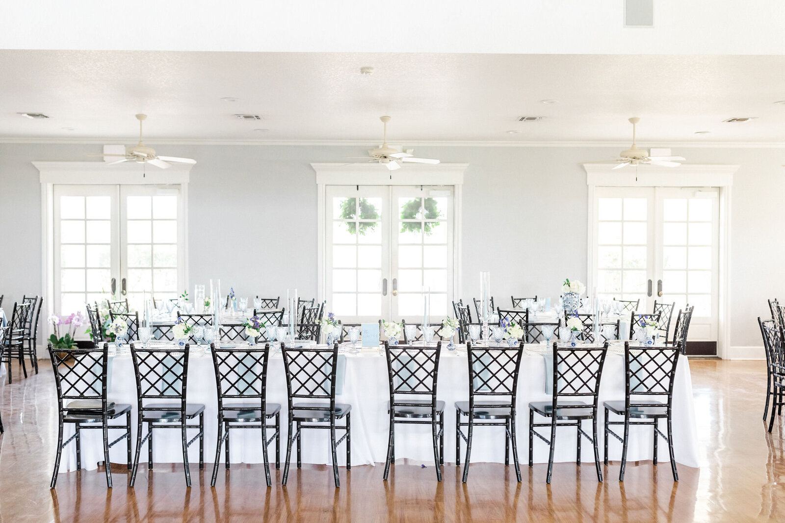 Head table set up for a reception at Acre 31